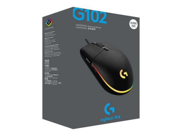 Logitech G102 LIGHTSYNC – Souris Gaming USB Noire – Image 3