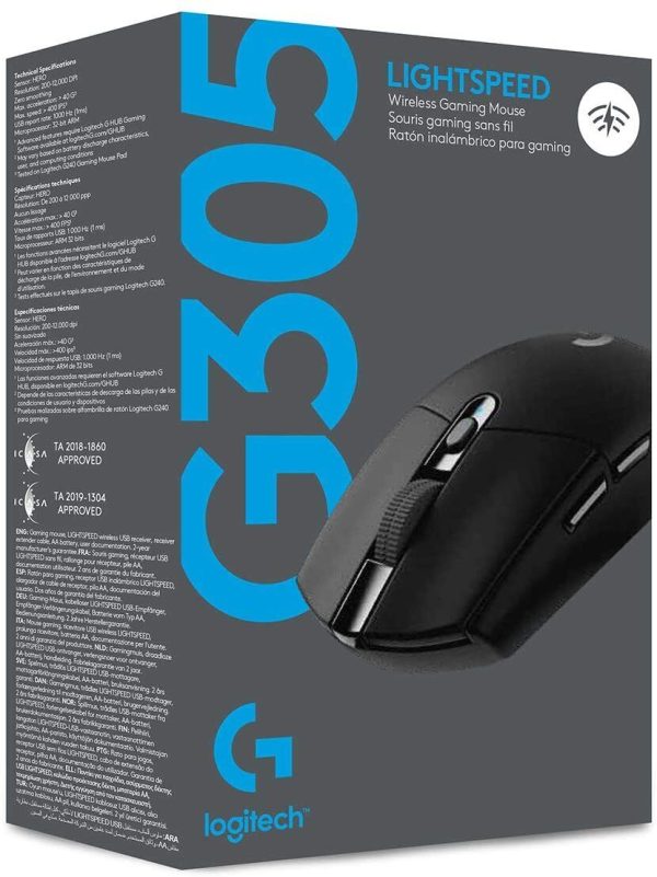 LOGITECH SOURIS GAMING G305 LIGHTSPEED Wireless - BLACK - 2.4GHZ/BT – Image 3
